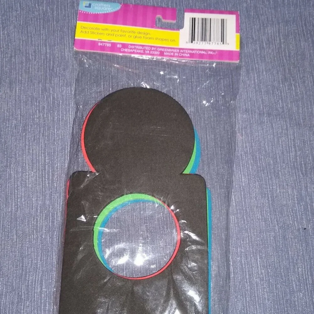 DIY Craft: Foam door hanger Baseball assorted colors set of 4 New